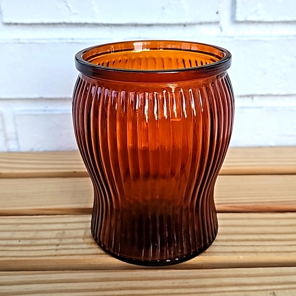 Vintage Duraglas C.W. Products New York Brown Glass Cigar Humidor Tobacco Jar